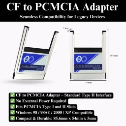 Octec Compact Flash CF Card to PCMCIA Adapter Type II CF to PC Adapter Card Reader 50-pin CF to 68-pin PCMCIA Type II ATA compatible plug-and-play Internal Sound Card image 2