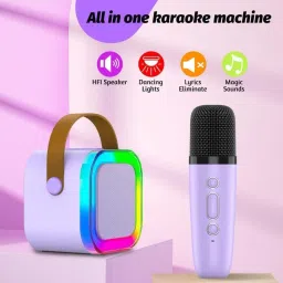 ME&U MINI BOOST MUSIC With wireless Mic & Voice Changing Effects LED Bluetooth 10 W Bluetooth Party Speaker image 2