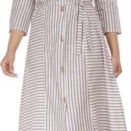 Women A-line Brown Midi/Calf Length Dress-image-20