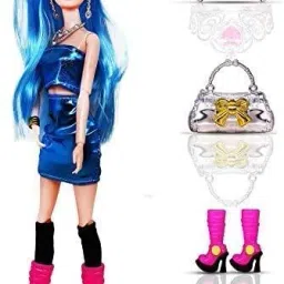 Fashion Doll and Accessories with Foldable Hands and Legs for Girls-image-9