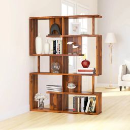 Solid Wood Semi-Open Book Shelf-image-85