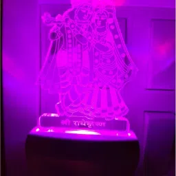 kritam COLOR CHANGING Radha krishna Table Lamp Table Lamp image 4