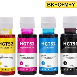 QUINK GT 51 & GT52 Ink Refill Ink For use in HP DeskJet 5810,5811,5820,5821 Black + Tri Color Combo Pack Ink Bottle-picture-0