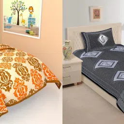140 TC Cotton Single Jaipuri Prints Flat Bedsheet-image-99