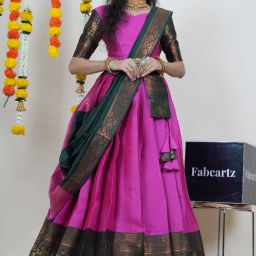 Self Design Semi Stitched Lehenga Choli-image-15