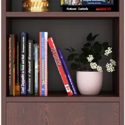 captiver Almari 1 Door Book Shelf and Display Unit Cabinet | Engineered Wood Semi-Open Book Shelf image 4