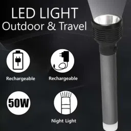 zeno volt 2 in 1 Lithium Battery Long Range Led torch Light Rechargeable (2400mAh) Torch 6 hrs Torch Emergency Light image 2
