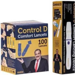 Control D Comfort Lancing Device with Glucometer Blood Sugar Testing 100 Lancets Glucometer Lancets-image-95
