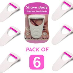 Women's Disposable Plastic Skin Hair Remover Safty Stainless Razor Blade, Pack of 6, Women-13