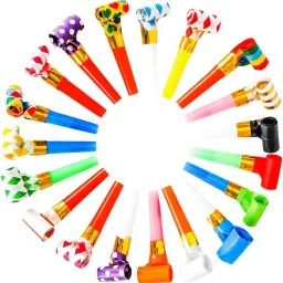 50 PCS Polka Dot Blowouts Colorful Party Noisemakers Whistle Horn Party Blowouts-7