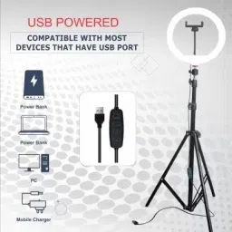 OSMAYO 10“ Ring light with 3 color modes with 7 ft tripod making you tube video Ring Flash image 2
