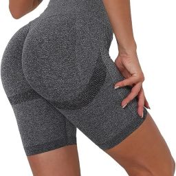 Solid Women Grey Gym Shorts, High Waist Shorts, Running Shorts, Sports Shorts-image-127