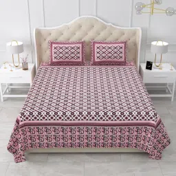 120 TC Cotton Queen Jaipuri Prints Flat Bedsheet-image-23