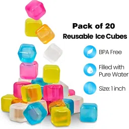 al atash Square Shape Reusable Ice Cubes, Ice Cubes Moulds Filled with Pure Water Multicolor Silicone Ice Cube Tray image 2
