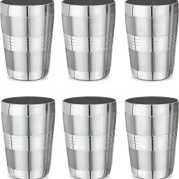 (Pack of 6) Steel Glasses for Home, Office, Travel | Multipurpose, Unbreakable, Reusable Glass Set Water/Juice Glass-image-99