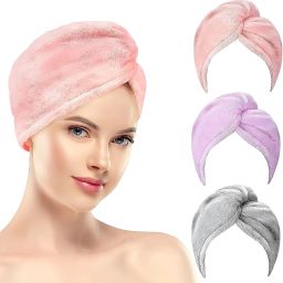 3 Pcs Hair Towel Wrap Absorbent Towel Hair-Drying Bathrobe Magic Hair Warp Towel-image-58