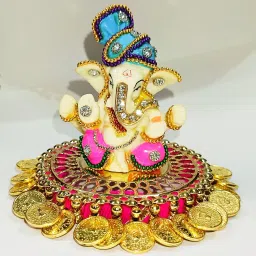 Ganpati statue with stand-1 Decorative Showpiece - 7.5 cm-image-27