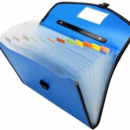 Plastic 13 Pockets Expanding File Folder Accordion Document/Letter A4 Size File Organizer with Handle-0