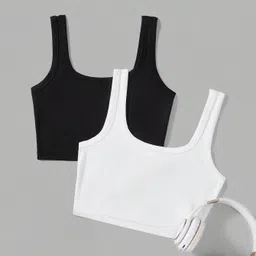 ddaspration Pack of 2 Casual Sleeveless Solid Women Multicolor Top-picture-7