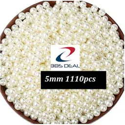 bbs deal Cream Pearl (5mm) 1110 pcs Moti, Craft Pearl Beads for Beading and Crafts (5mm)-picture-2