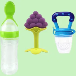 Silicone Squeeze Food & Fruit Feeding Spoon Bottle, Teether, Pacifier, Nipple Teether and Feeder-image-54