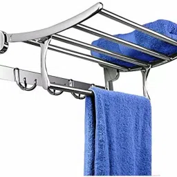 Stainless steel folding towel rack hanger 18" inch 18 inch 3 Bar Towel Rod-image-53