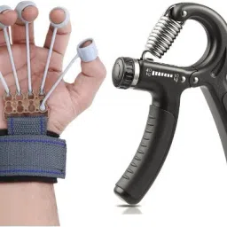 Combo Pack-Adjustable Hand Grip Strengthener with Forearm Exerciser Fitness Accessory Kit Kit-image-29