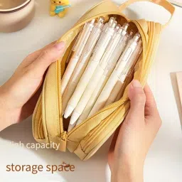 radhey preet 3 Multiple Layer More Spacious Capybara Theme Pencil Pouch For Kids Their Daily Uses With Hanging Handle, Price For 1 Empty Pouch, RP1372 Art Canvas Pencil Box image 3