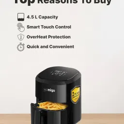 impex Nutrifry Smart 7 in 1 Function, Uses up to 90% Less Fat 1200 W, Cyclonic Air Flow Cooking, Smart Touch Display (Black) Air Fryer image 3