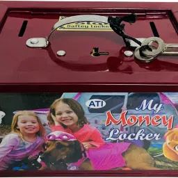 Kids Iron Money Bank Gullak with lock and keys - Piggy Bank for Kids, Coin Bank-image-3