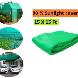 Green Shade Net for Garden | Green net for Balcony, 90% HIGH Density 15 x 15 ft Portable Green House-21
