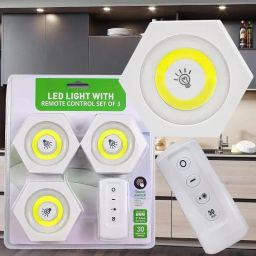 VOLTegIC Battery Operated Hexagon Led Cob Light With Remote Set Of 3 Ceiling Lamp-17