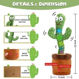 sonpal cactus Toys Can Sing Wriggle & Singing Recording Repeat What You Say funny toy image 2