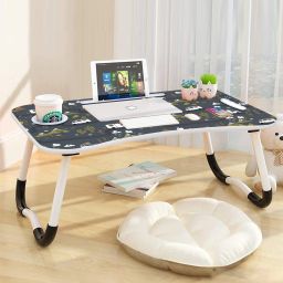 Multipurpose Foldable with Cup Holder, Study , Bed Wood Portable Laptop Table-image-37