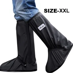 Waterproof Rain Shoe Cover Non-slip High-tube Water Shoes Silicone Rain Boots Silicone BLACK Boots Shoe Cover, Flat Shoe Cover, High Ankle Shoe Cover-image-6