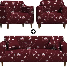 Polyester, Polycotton Abstract 3+1+1 Seater Sofa Cover-image-11