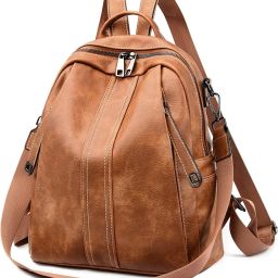 Medium 28 L Backpack Purse for Women Convertible 25L Travel Vintage PU Leather Shoulder Backpack-image-95