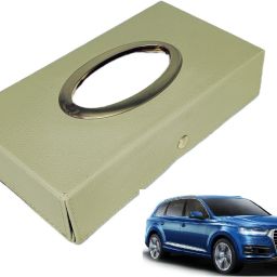 Chrom-Beige Tisue Box Leatherete-772 Vehicle Tissue Dispenser-image-5