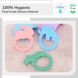 r for rabbit Tiny Bites Zoobie Baby Teether with Soft Edges and Choke-Free Design (Pack of 3) Teether image 2