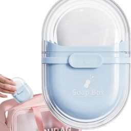 Travel Soap Box, Soap Holder with Cover Portable Soap Bar Holder for Camping-image-26