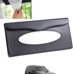 Black Leatherite Rectangle Shape Fancy Design Tissue Dispencer For Car-185 Vehicle Tissue Dispenser-13
