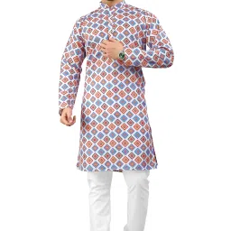 Men Printed Cotton Blend Straight Kurta-image-96