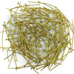 Flat head pins for bead jewellery and other jewelry making - 200 pcs (Antique)-image-38