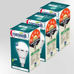 Pack of 3-Rechargeable 12W LED Bulb with Easy Installation 4 hrs Bulb Emergency Light-4