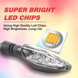 oberoi's traders Amber 3 LED Turn Signal Indicator Light Lamp for All KTM Bikes Indicator Light Motorbike LED (12 V, 12 W) image 2