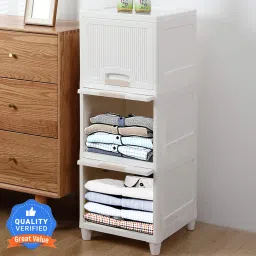 3-Door 3-Shelf Plastic foldable Cupboard PC Collapsible Wardrobe-image-16