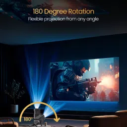 Portronics Beem 470, Built-in Apps, Android 11, 1080p FHD, 4500 lm, 5W Speaker, Bluetooth (4500 lm / 1 Speaker / Wireless / Remote Controller) Portable Projector image 4