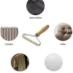 hudioo Portable Lint Brush with Wooden Handle – Manual Shaver for Clothes Lint Roller Lint Roller image 4