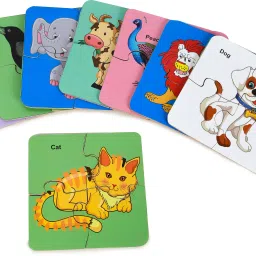 Wooden 4 pcs Animals & Birds Interlocking Jigsaw Puzzle with 8 Picture for Kids-26