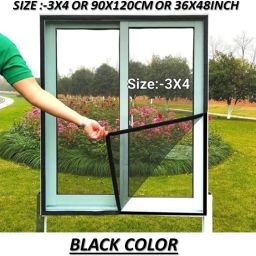 HDPE - High Density Poly Ethylene Adults Washable WINDOW NET 3X4 BLACK Mosquito Net-image-1
